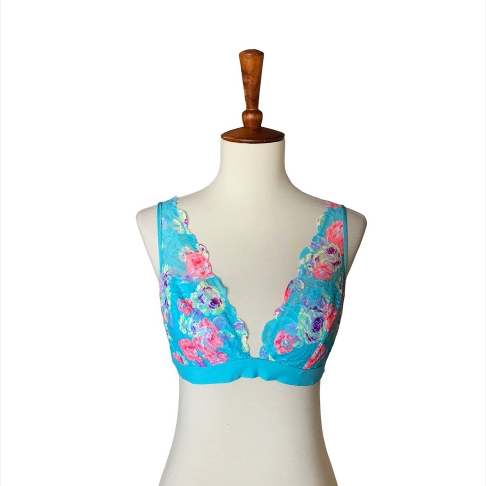 Pink by Victoria's Secret Lace Plunge Bralette Size Large